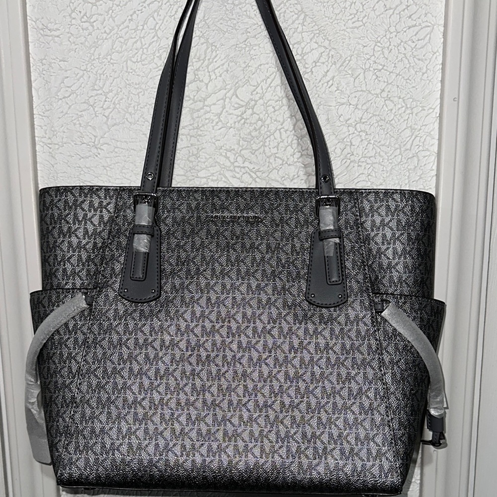 Michael Kors Silver/Gray Tote Sparkly Shiny